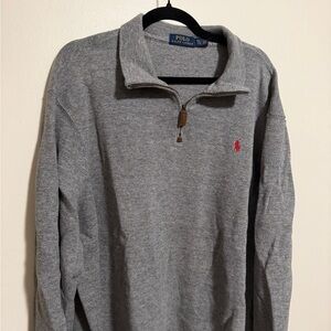 Polo Ralph Lauren men's half-zip pullover sweater heather gray cotton size XXL